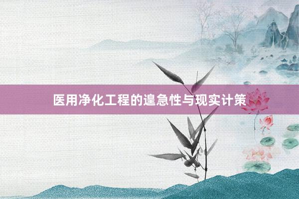 医用净化工程的遑急性与现实计策