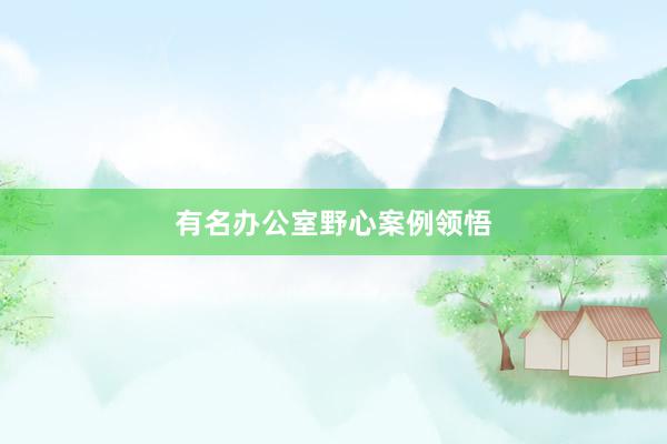 有名办公室野心案例领悟